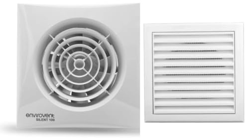 Envirovent SIL100T Timer Bathroom Extractor Fan & White Grille, 100mm/4