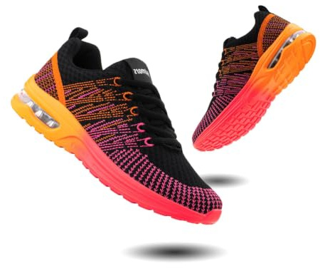Basket Femme Chaussures de Course Sneakers Chaussures de Running Respirant Basket de Marche à Coussin d'air Chaussures Mode et Sport Fitness Légères