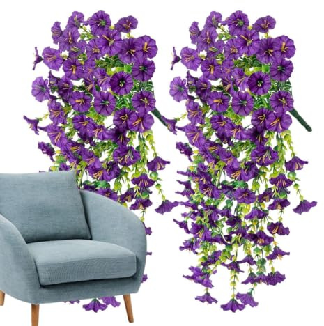 Konstgjorda Petunior Naturtrogna 2 Stycken Faux Blommor Trädsdekoration