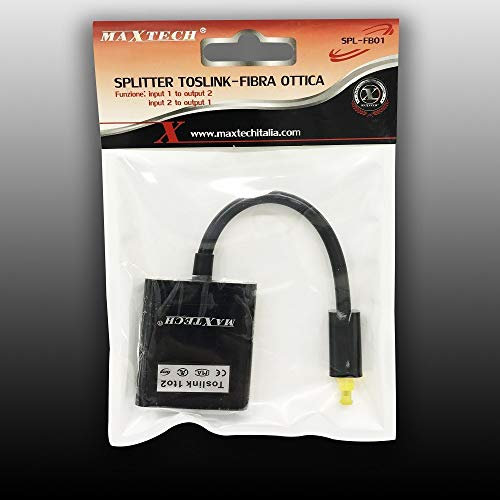 OISE ART STORE Trade Shop - Cavo Splitter Sdoppiatore Audio Fibra Ottica Maschio 2 Ingressi Femmina Maxtech Spl-fb01