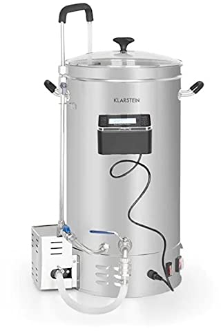 Klarstein Ölbryggningsset, Ölbryggningsanläggning, Mäskkittel för ölbryggning, Set för egen bryggning, Bryggkittel med cirkulationspump, Touchpanel, Timer, Rostfritt stål, 2500 W, Jäskärl 30 L