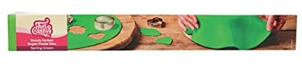 FunCakes Disco Pasta di Zucchero Stesa Spring Green: delizioso sapore di vaniglia, già arrotolato, Halal, Kosher e Senza Glutine. Tondo 36 cm e spessore 3 mm. 430 gr.