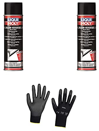Iloda 2xOriginal Liqui Moly 500ml Hohlraumversiegelung transparent 6115 Schutzhandschuhe