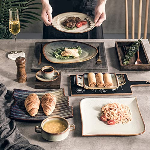Brigtviee Service de Table Porcelaine, Service de Vaiselle Complet 28 Pièces pour 8 Personnes, Assiette Plate, Assiette à Dessert, Tasse à Café et Soucoupe, Lave-Vaisselle et Passe au Micro-Ondes