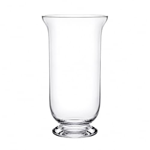 Floralcraft® 38cm Tall Glass Hurricane Vase – Clear Storm Lantern Candle Holder for Pillar Candles, Wedding Centrepieces, Flower Displays, Home Décor & Event Styling