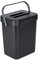 WENKO Collecteur de déchets à poignée Tago, poubelle d'un volume de 5 litres, compacte avec fixation sans perçage, possibilité de fixation Static-Loc® par-dessus une porte, 21 x 24,5 x 17 cm, noir