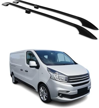 OMAC Dachreling Relingträger Alu kompatibel mit FIAT Talento 2016-2021 Langer L2 Alu Schwarz