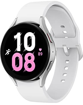Samsung Galaxy Watch5 Smartwatch, Gesundheitsfunktionen, Fitness Tracker, ausdauernder Akku, Bluetooth, 44 mm, Silver inkl. 36 Monate Herstellergarantie [Exklusiv bei Amazon]