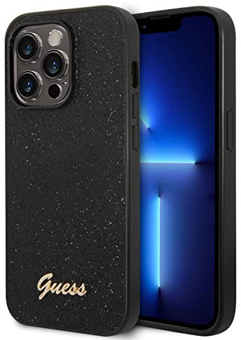 Guess GUHCP14LHGGSHK hülle für iPhone 14 Pro 6,1 schwarz/Black Hard case Glitter Script