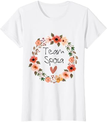 Donna Team Sposa Gadget Regalo Addio al Nubilato Team Bride Maglietta