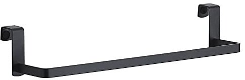 Gedy TOSCA Toallero baño, Toallero sin taladro para colgar, Acero inoxidable, Negro Mate,