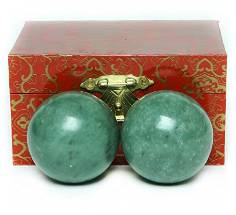 TQGJST14 Stressbälle aus schwarzem Marmor, für Gesundheit und Stress, chinesische Übungen, Stressbälle, Bastelkollektion (Box-3,8 cm)
