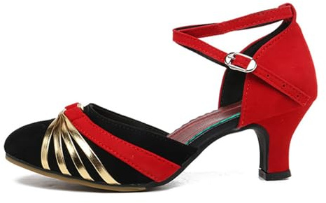 Chaussures de Danse Femme Bout Fermé Dessus Velours Latine Salsa Tango Prom