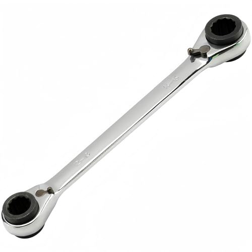 Boxonly 4 in 1 Reversible Ring Ratchet Spanners Multi-Purpose Double Twin Ended Ratchet Wrenches 8x9mm-10x11mm