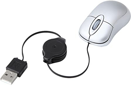 Souris Filaire USB Mini 1000 Dpi en Plastique pour Ordinateur Portable | 3 Touches, Molette à Trois Voies, Positionnement Précis, Usage Bureau et Maison, Couleur Argenté