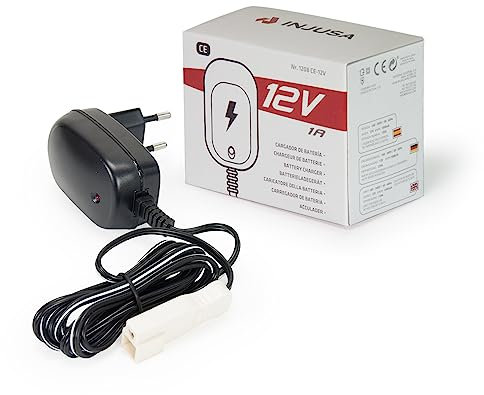 INJUSA - Chargeur pour Batterie au Plomb 12V Uniquement Compatible avec Les Véhicules Électriques Injusa 12V | Motos | Voitures | Quads à Batterie