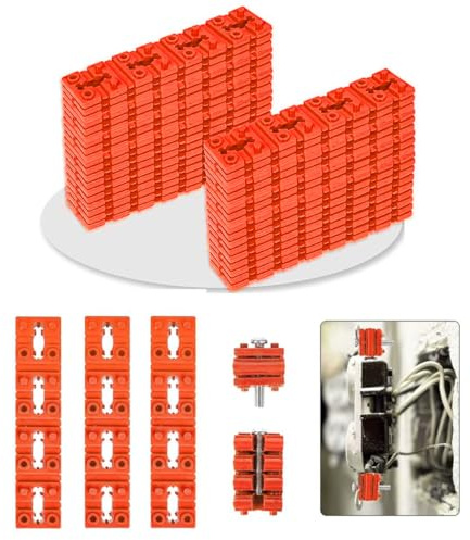 100pcs Outlet Spacers for Electrical Box, Electrical Outlet Spacers Shims Switch and Receptacle Spacer Socket Electrical Box Extender for Loose Outlet Electric Switch (Orange)