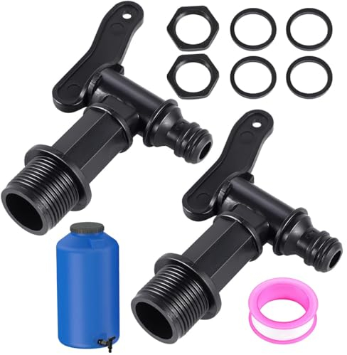 2 Pièces Robinet Cuve Plastique, Réservoir Exterieur Jardin, Irrigation 3/4