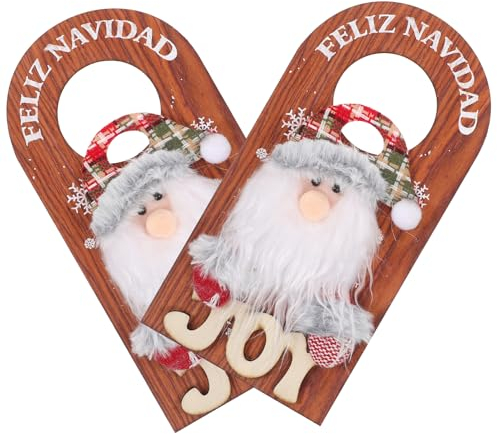 PRETYZOOM 2stücke Holz Weihnachts Hängeschild Türhänger Dekoration Zum Aufhängen Für Party Und Feiertage Innenbereich