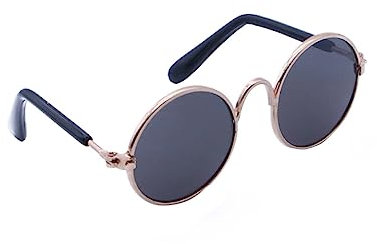 Angoily 2stücke Sonnenbrille Für Kleine Hunde Und Katzen Stylische Haustierbrillen Aus Metall Schwarz