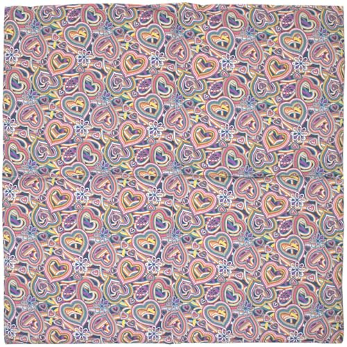 Bio-Bio Dinkelkissen 40x40cm 4-Kammer XXL Bio Füllung & Bio Stoff Psychedelic Heart - Wärmekissen Körnerkissen