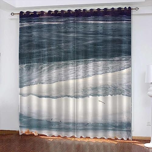Blickdicht Blackout Vorhang Mit Ösen Schalldämmend Gardinen Polyester 3D Schneespuren 2 X 150 X 280 Cm Für Wohnzimmer Schlafzimmer Kinder Oder Babyzimmer - Bedruckte Verdunkelungsvorhänge -8A5S0B0J0R9