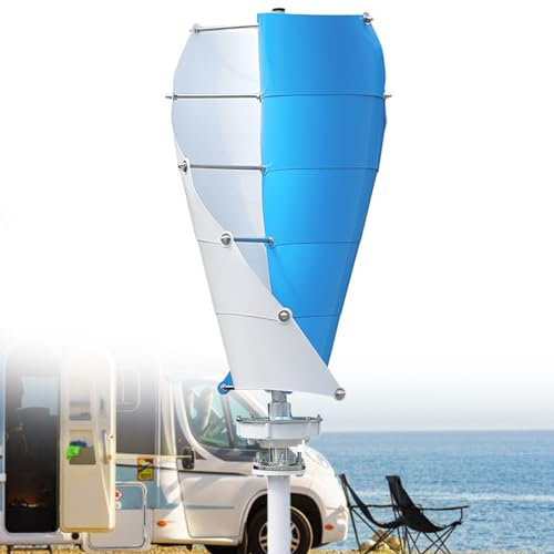 Lakenbroade Aerogenerador Vertical de levitación magnética sin Ruido de 20000 W, Kit de generador de turbina eólica de 12 V y 24 V, con 10 aspas para Uso doméstico, aerogenerador Vertical,20000W-24V