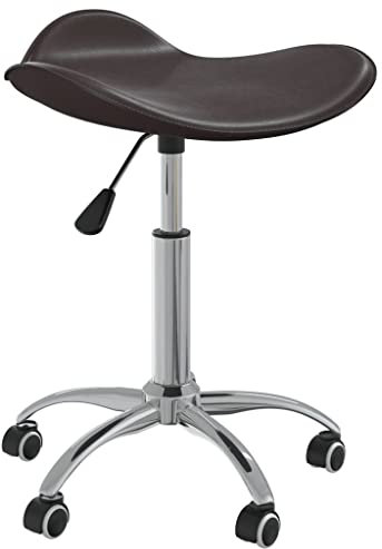 vidaXL Friseur Rollhocker Drehbar Höhenverstellbar Arbeitshocker Friseurhocker Drehhocker Praxishocker Kosmetikhocker Braun Kunstleder