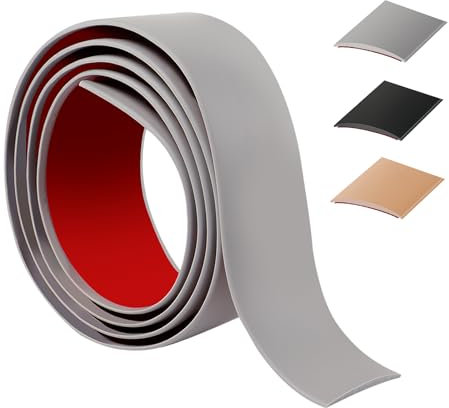 100cm Barre De Seuil Adhesive,Flexible Seuil De Porte Adhesif PVC,Barres De Transition De Seuil Pour La Cuisine/Salon,Profil De Transition Pour Joindre Les Joints De Sol/Carrelage/Laminé(4cm,Grey)