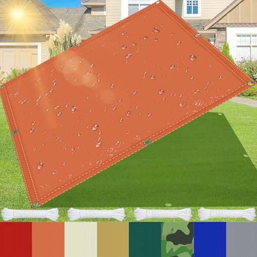 AMXFS Awning with Eyelets with 95% Shade Effect, Made of Oxford Fabric, 180 g/m²,3m x 5m Garden Awning Fabric, Waterproof UV Protection, Sun Protection for Camping, Balcony, Swimming Pool, Carport