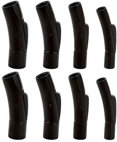 DELORIGIN 8 Stück Endverschluss Für Lederkordel 4 Stile Bajonettverschlüsse Aus Edelstahl Mit Druckknöpfen Für Die Herstellung von Halsketten Und Armbändern (Schwarz)