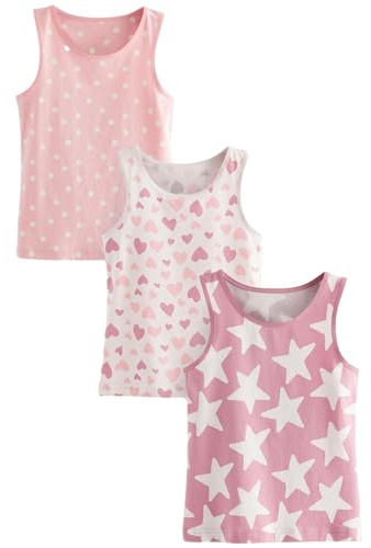 NEXT Mädchen 3er-Pack Stampy Trägertops Rosa Numeric_110-numeric_116