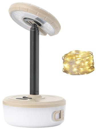 Cadena de luces para exteriores, cadena de luces para camping, de camping retráctil, portátil, lámpara telescópica LED portátil, equipo al aire libre con múltiples modos para barbacoa,