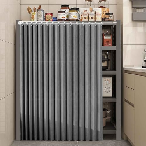 HLTQL Tendina sottolavello Bagno,Tenda da Cucina Corta,Tenda Corta per Finestra,per Armadio da Cucina,Armadio,Bagno,Mobile Lavatrice,scaffale(3,W*H/65 * 90cm)