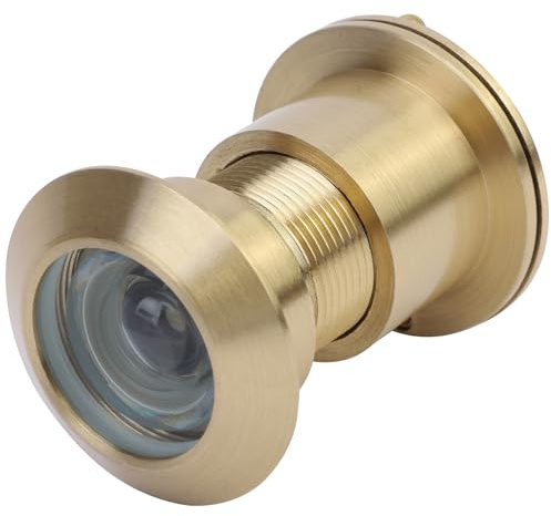 Eumtenr Door Viewer Peephole, Solid Brass 220 Degree HD Door Viewer, with Privacy Cover, Compatible with Door Thick from 1-21/32 to 2-1/8, Satin Gold