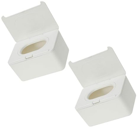 Contenitore Salviette Umide Riutilizzabile, 2 Pezzi, Plastico Bianco