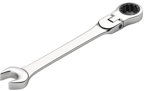 Llaves Fijas Con Carraca Juego de llaves de trinquete de cabeza flexible, 1 Uds., llaves universales de acero de 6-24mm for herramientas manuales de reparación de automóviles Llave Carraca(24mm)