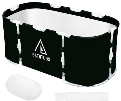 Baignoire pliable - Baignoire spa portable pour cabines de douche ou l'extérieur - Maintien efficace de la température et design peu encombrant pour adultes (noir F)