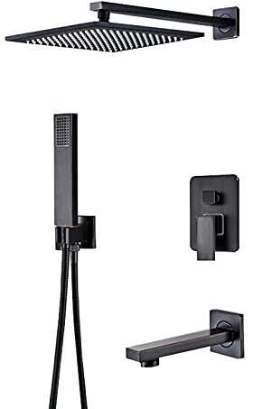 Wall Mounted 3 Way Shower System with Rainfall and Handheld Heads for Luxurious Bathing Experience