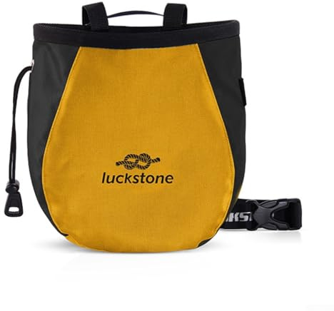Yuanpgky Borsa per gesso da arrampicata all'aperto con cintura regolabile, grande capacità 120 g, secchio per gesso per arrampicata su roccia, foderato con morbido pile, materiale poliestere 420D