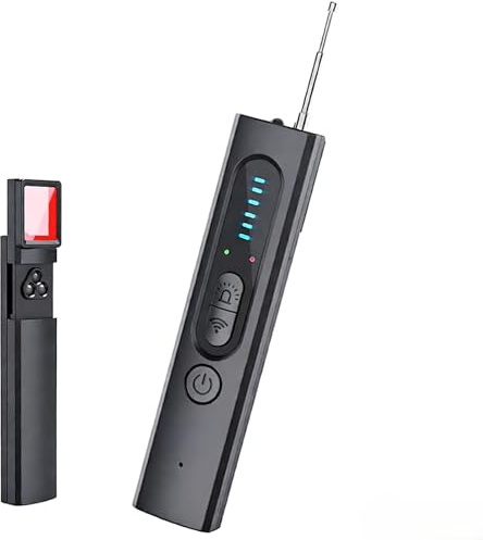 Micacorn Detector de Cámara Oculta 4 in 1, Detecta Micrófonos, Cámaras, GPS y Señales RF, Detector de Dispositivos de Escucha Inalámbricos con 5 Niveles de Sensibilidad para Hotel Oficina Viajes