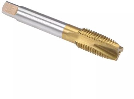 Gewindebohrer für M16 x 2 H2 Toleranz Spiralspitze Hochgeschwindigkeitsstahl metrischer Gewindebohrer mit Zinnbeschichtung für Edelstahl, Aluminium, Gusseisen, CNC-Bearbeitung, 33 mm Länge