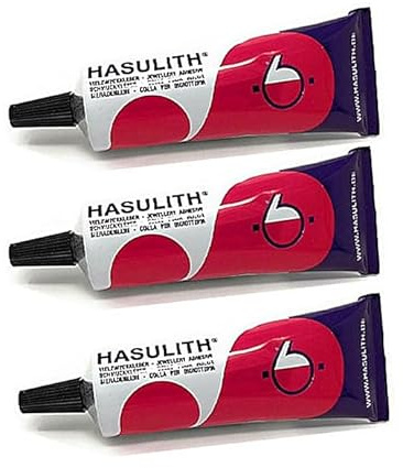 HASULITH Schmuckkleber – 30 ml | speziell für Kreationen & Reparaturen | Transparent, strapazierfähig & flexibel | ideal für Strass, Metall, Perlen, Textilien | Profi-Qualität | 3 Tuben