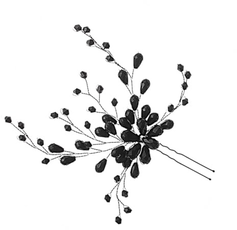 COLLBATH Horquilla Pelo Negra para Novia Accesorio de Boda Elegante y Duradero Tocado de Plástico en U para Peinados Recogidos Adorno de Cabello para Ceremonia Nupcial