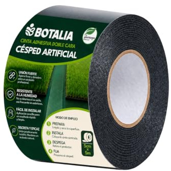 PLANTAWA Ruban Gazon Synthétique Double Face 5 cm x 5 m – Bande de Jonction pour Fixation Gazon Artificiel, Adhésif Extérieur Haute Adhérence
