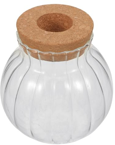 Alasum Terrarium Hydroponique en Verre Transparent Petit Format avec Bouchon en Liège, Vase de Propagation pour Pothos, Jardinière Décorative pour Boutures et Plantes D’intérieur,