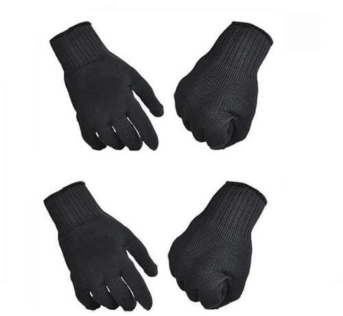Guantes Anticorte (2 Unidades), De Seguridad Resistentes Al Desgaste, Trabajo, Autodefensa Negros, Malla Metálica Con Alambre Acero Excelente Comodidad