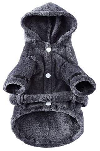 Robe de nuit pour hôtel - Peignoir pour animaux de compagnie - Serviette pour chat et chien - Vêtements pour animaux de compagnie (gris, S)