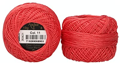 Anchor Perlgarn 8, 4591008-00011, Farbe:lachsrot, Stickgarne