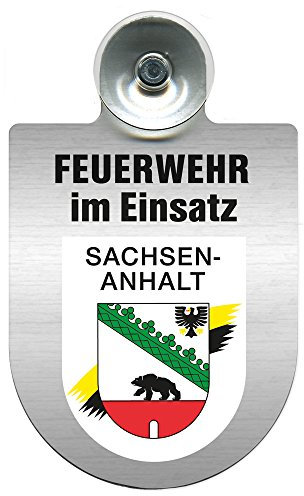 Einsatzschild Windschutzscheibe incl. Saugnapf - Feuerwehr im Einsatz - 309355 Farbe Region Sachsen-Anhalt